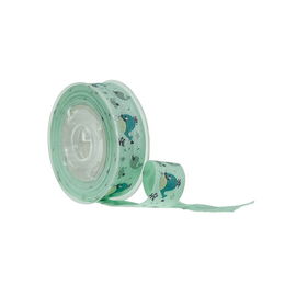 Il verde ha stampato pianamente la stampa elastica dell'animale di mare del nastro per la lunghezza del legame 16mm dei capelli
