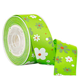 Nastro del Grosgrain di abitudine del girasole stampato verde 3mm