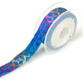 Nastro elastico per i legami dei capelli, nastro elastico piano dell'oro variopinto dell'arcobaleno di spostamento di regali