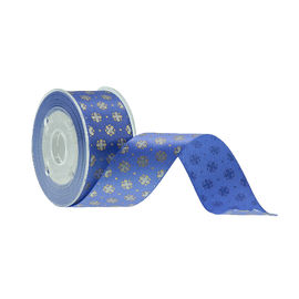 Nastro del raso stampato decorazione con la smagliatura blu di larghezza di colore 19mm di scintillio liberamente