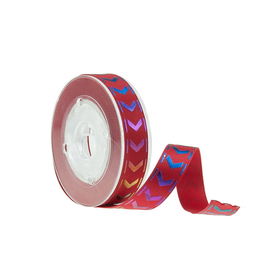 Nastro in serie del raso dell'oro dell'arcobaleno poli, archi rossi all'aperto di Natale di 13mm