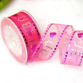 nastro puro stampato porpora di 22mm per il San Valentino resistente all'uso