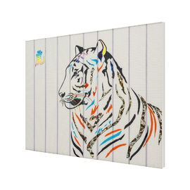 Pitture animali dell'estratto della tigre del nastro, parete di colore solido che progetta pittura