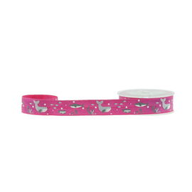 Lunghezza elastica del cliente di danno di polsino del nastro stampata delfino rosa liberamente