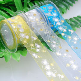 Il bianco/giallo ha stampato il nastro puro per l'imballaggio del cosmetico di facile impiego