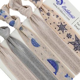 Legami molli dei capelli della banda elastica della coda di cavallo beige di 16MM